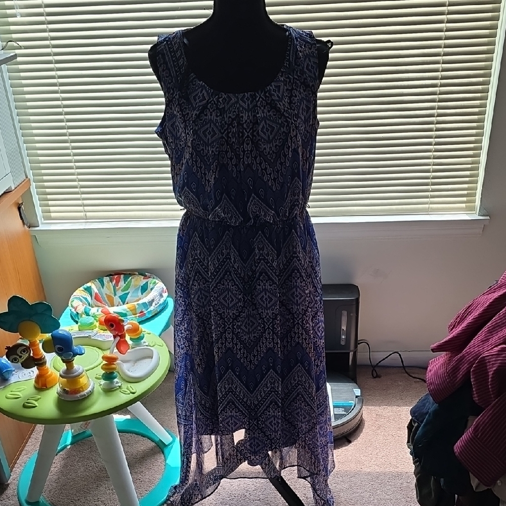 Apt. 9 Navy and White High Low Dress